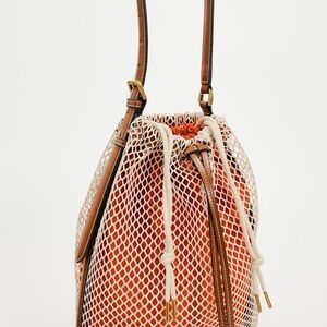 Elegant Orange Mesh Shoulder Bag